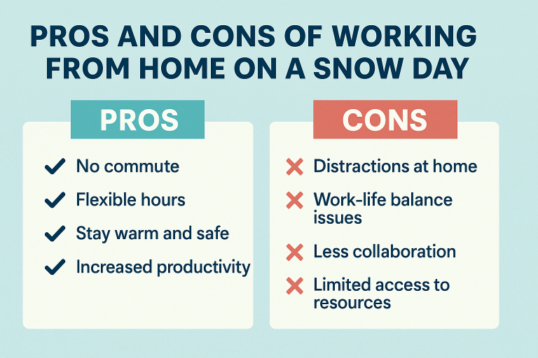 Pros and Cons of Working from Home on a Snow Day